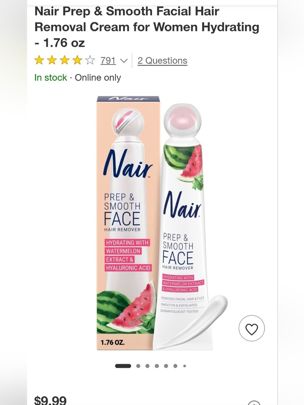 Nair Prep & Smooth Face Hair Remover - Watermelon 3pk $9 N.W.T Get 3 NWT - Picture 2 of 7